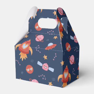 Kids Space Pattern with Rockets & Planets Favour Box