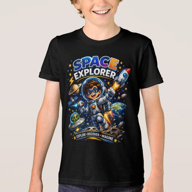 Kids Space Shirt | Space Explorer (Front)