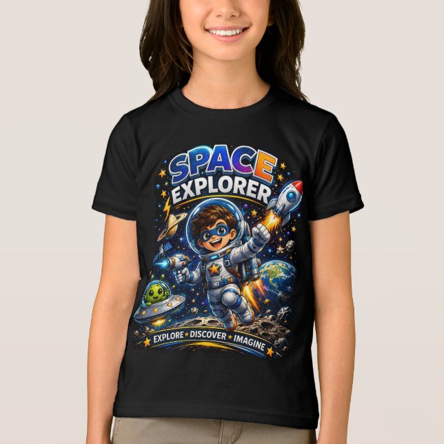 Kids Space Shirt | Space Explorer (Front)