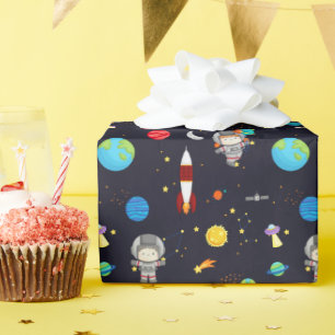 Kids Space Theme Pattern Wrapping Paper