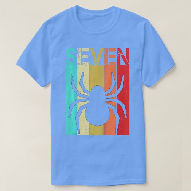 Kids Spider 7 Birthday Boy Girl Spider 7 Year Old  T-Shirt (Design Front)