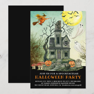Kid's Spooktacular Haunted House Halloween Party Invitation