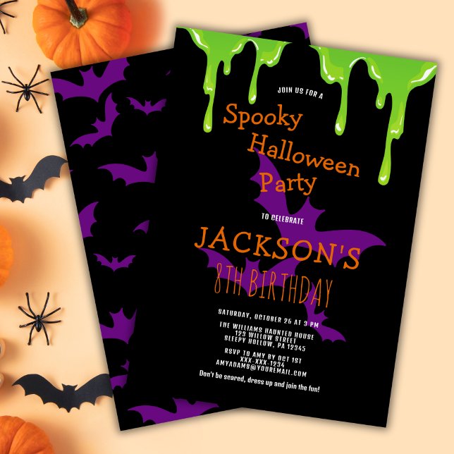 Kids Spooky Halloween Birthday Party Invitation (Creator Uploaded)
