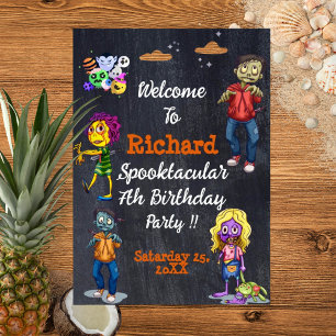 Kids Spooky Halloween Costume Birthday Poster