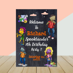 Kids Spooky Halloween Costume Birthday Poster
