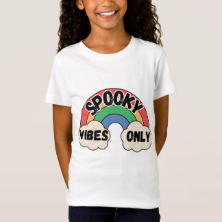 Kids Spooky Vibes rainbow Only Toddler Halloween T-Shirt