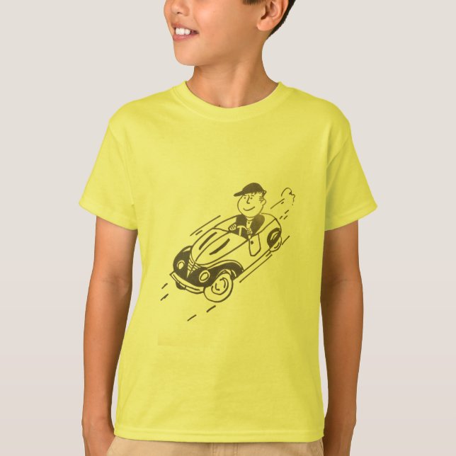 KIDS' SPORT-TEK T-SHIRT - DRIVING A SPORTS CAR (Front)