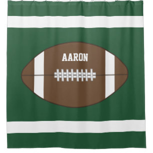 Kids Sports Boys Football  Bathroom Shower Curtain