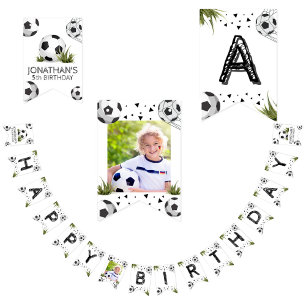 Kids Sports Soccer Football Birthday Bunting