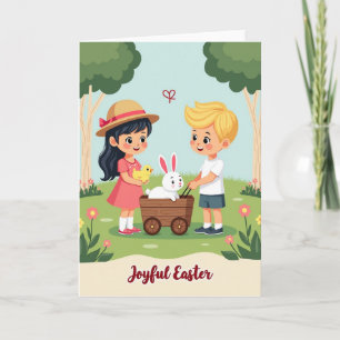 Kids Springtime Joy Scene Card