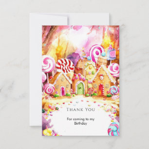 Kids' Sprinkle Candyland Birthday Thank You Card