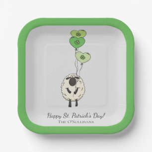 Kids St. Patrick’s Day Sheep & Shamrock Paper Plate