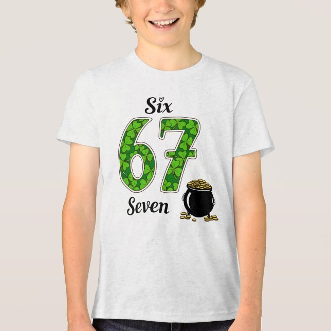 Kids St.Patrick’s Day Six Seven Tri-Blend Shirt (Front)