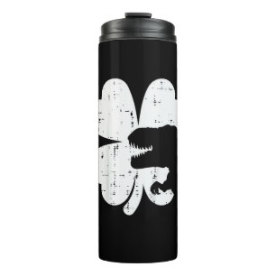 Kids St Patricks Day Dino Shamrock Saint Paddys Tr Thermal Tumbler
