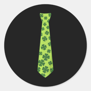 Kids St Patricks Day Irish Clover Tie Shamrock Tod Classic Round Sticker