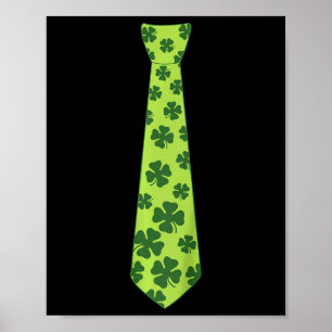 Kids St Patricks Day Irish Clover Tie Shamrock Tod Poster