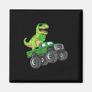Kids St Patricks Day T Rex Riding Monster Truck Di Magnet