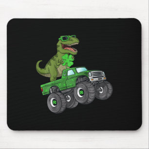 Kids St Patricks Day T Rex Riding Monster Truck To Mouse Pad