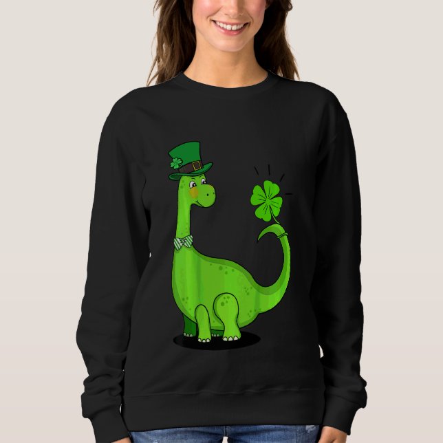Kids St Patrick's Day Trex Dinosaur Irish Boys Kid Sweatshirt (Front)