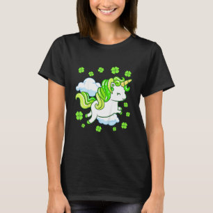 Kids St Patricks Day Unicorn Girls Toddler Shamroc T-Shirt