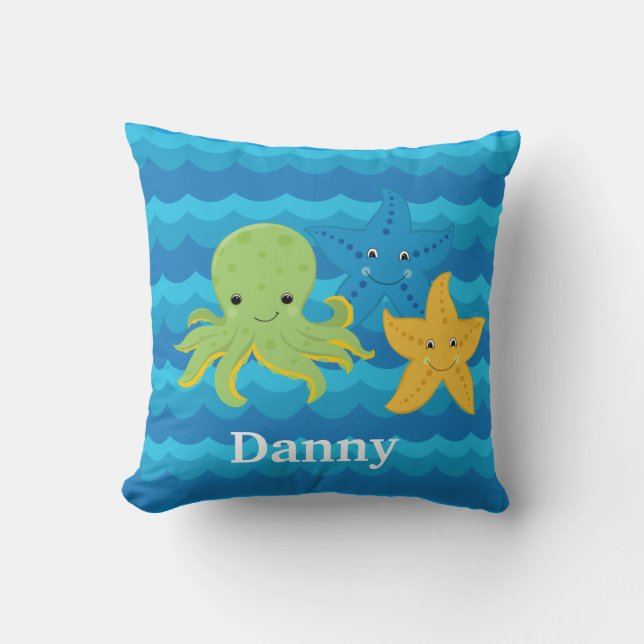 KIDS  STARFISH & OCTOPUS Custom Pillow Gift (Front)