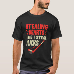 Kids Stealing Heart Like I Steal Pucks Valentines T-Shirt