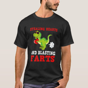 Kids Stealing Hearts And Blasting Farts T Rex Cute T-Shirt