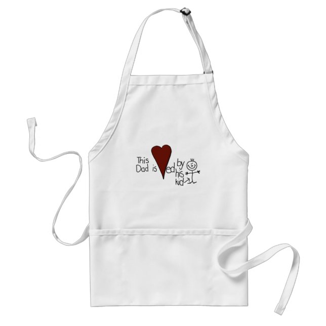 Kids Stick Figure Hearts Dad Standard Apron (Front)