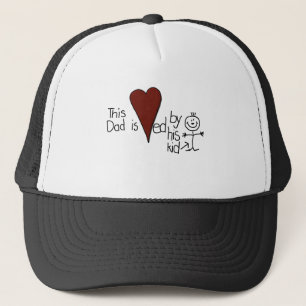 Kids Stick Figure Hearts Dad Trucker Hat