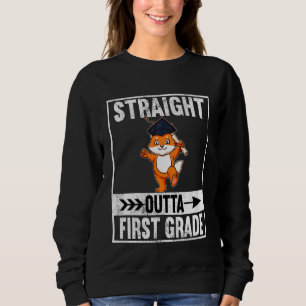 Kids Straight Outta First Grade 1st Grade Graduate Sweatshirt