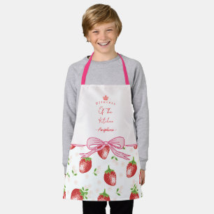 Kids Strawberry Apron Custom Name