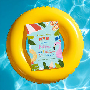 Kids Summer Birthday Pool Party Invitation