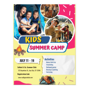 Kids Summer Camp Flyer, Kids Bootcamp Summer  Photo Print