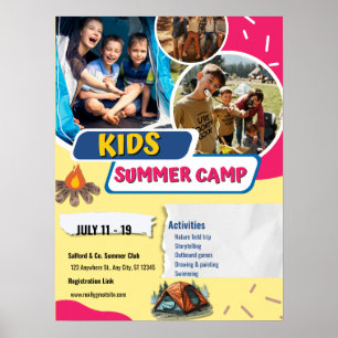 Kids Summer Camp Flyer, Kids Bootcamp Summer Poster