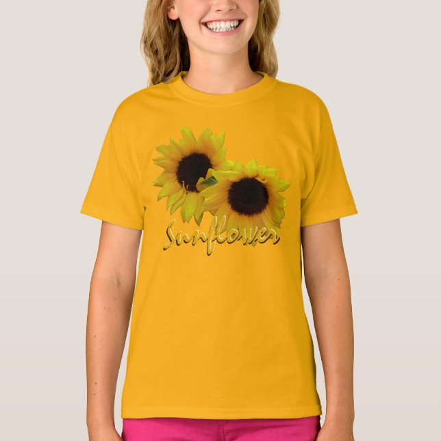 Kid's Sunflower T-shirt Girl's Sunflower T-Shirt (Front)