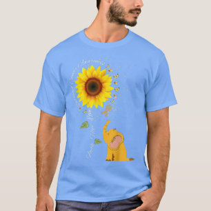 Kids Sunflower with cute elephant childhood cancer T-Shirt