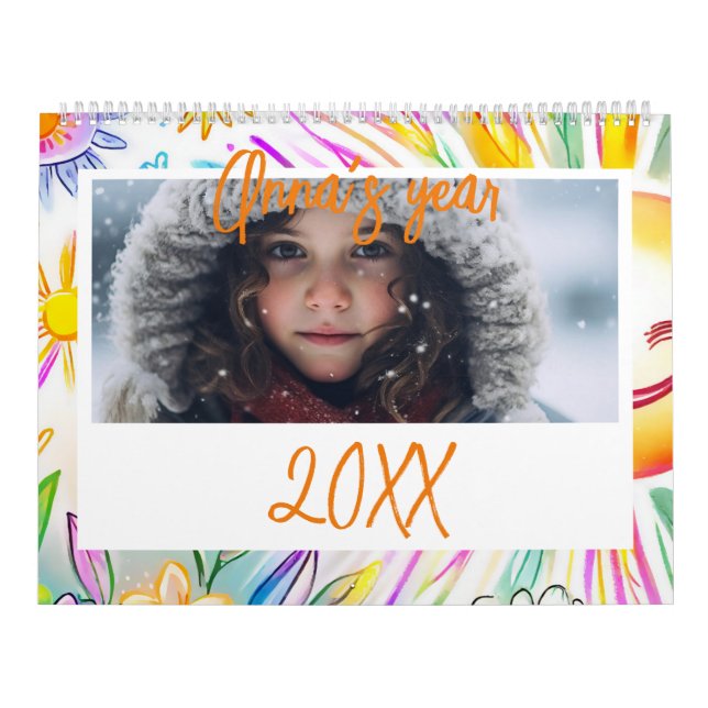 Kids sunny days colorful photo new year calendar (Cover)