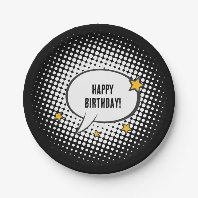 Kids Superhero Cartoon Movie Party  Paper Plate (Front)