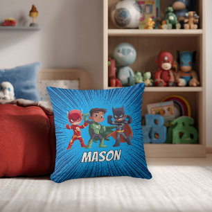 Kids Superhero Custom Name Boys Cushion