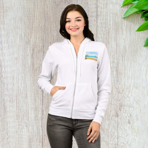 Kids Surfing Tropical Beach Fun Summer Ocean Hoodie