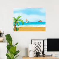 Kids Surfing Tropical Beach Fun Summer Ocean