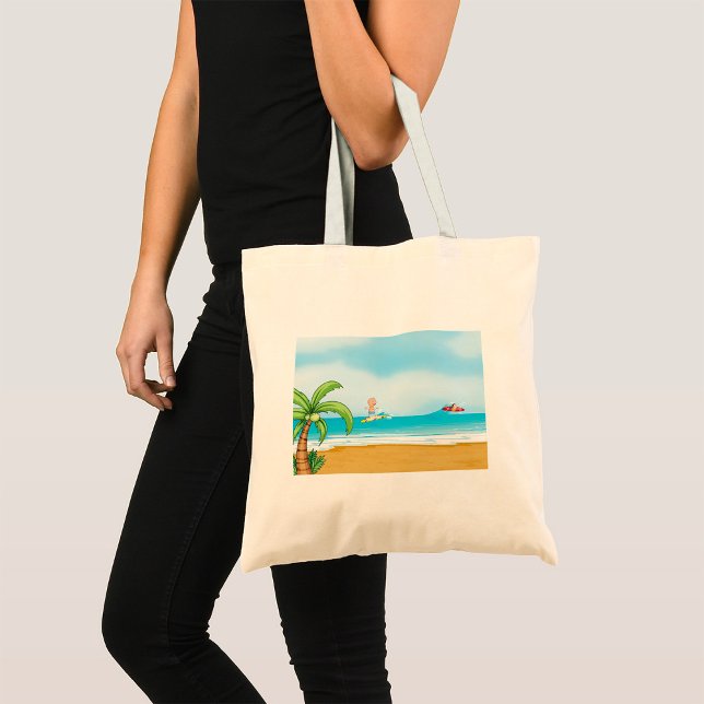 Kids Surfing Tropical Beach Fun Summer Ocean Tote Bag (Creator Uploaded)