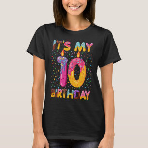 Kids Sweet doughnut It's My 10th Birthday 10 Years T-Shirt
