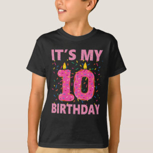 Kids Sweet Doughnut It's My 10th Birthday 10 Yrs O T-Shirt