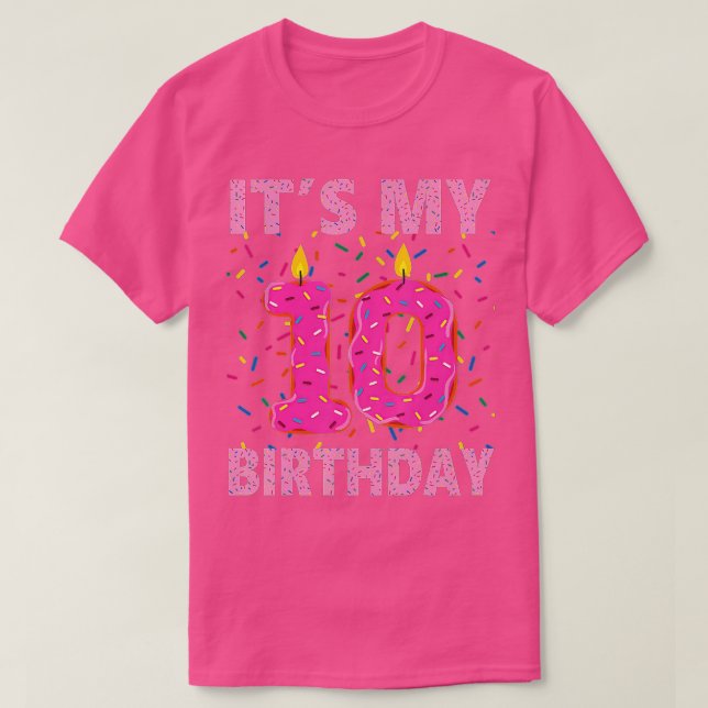 Kids Sweet doughnut It's My 10th Birthday  10 Yrs  T-Shirt (Design Front)
