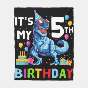 Kids Sweet doughnut It's My 5th Birthday 5 Yrs Ol Fleece Blanket