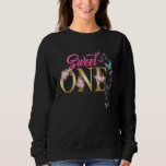 Kids Sweet One 1st Birthday Matching Family Butter Sweatshirt<br><div class="desc">Kids Sweet One 1st Birthday Matching Family Butterfly Floral</div>