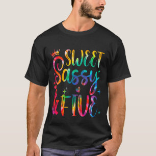 Kids Sweet Sassy And Five 5th Birthday 5 Years Old T-Shirt