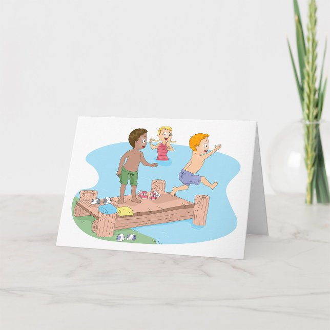 Kids Swimming Greeting Cards (Creator Uploaded)