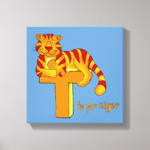 Kids T is for Tiger Canvas Print